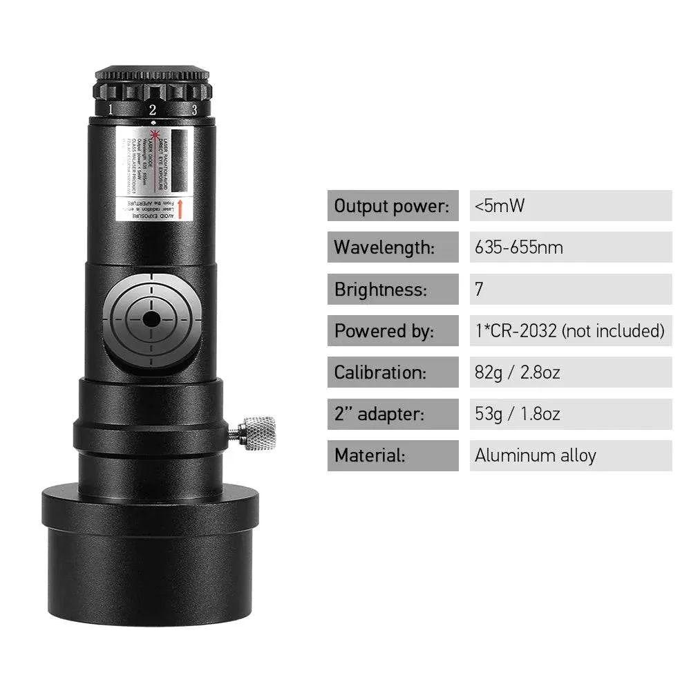 1.25IN Telescope Collimator 2INCH Adapter Reflector Telescope 7 Brightness Level Eye Lens Calibrator