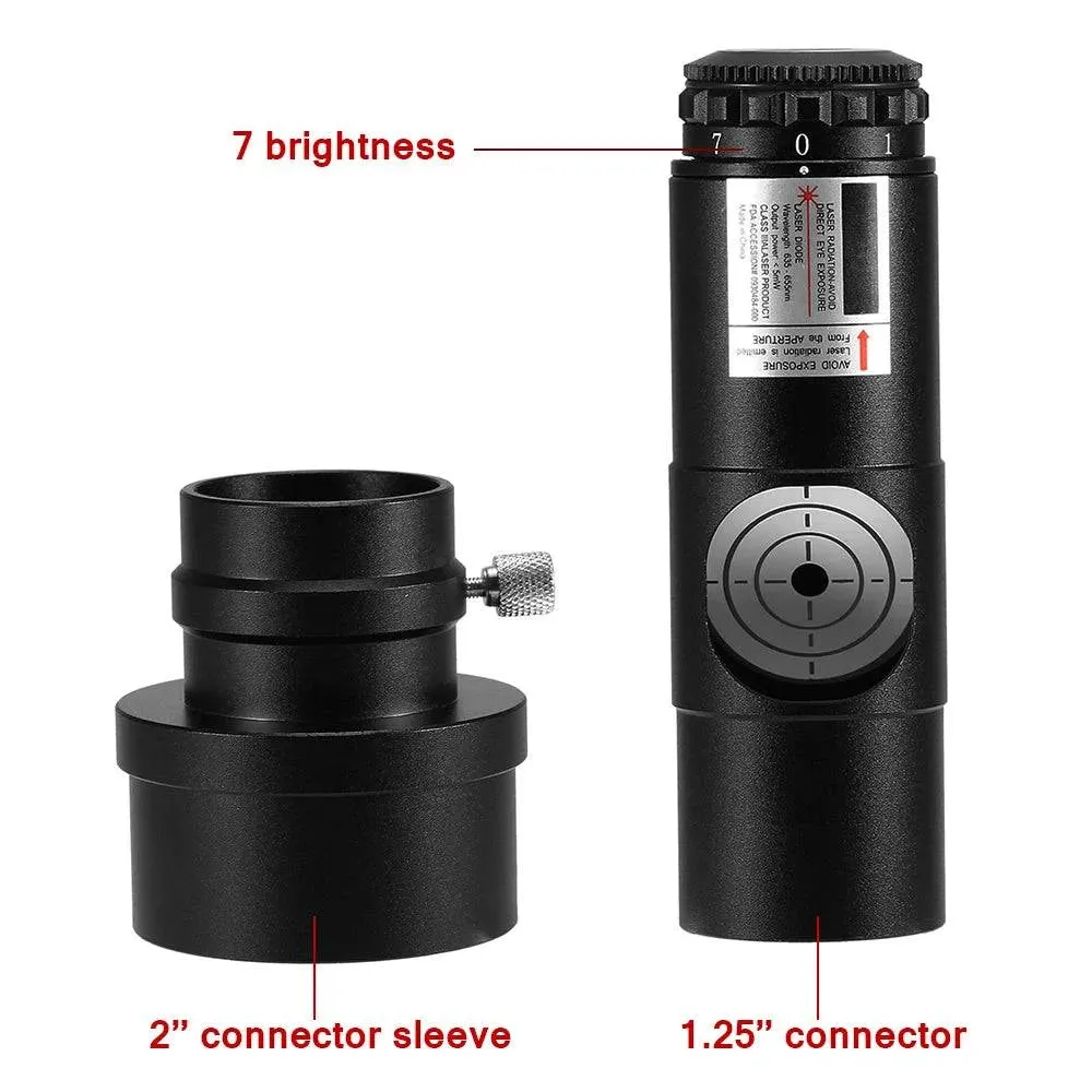 1.25IN Telescope Collimator 2INCH Adapter Reflector Telescope 7 Brightness Level Eye Lens Calibrator