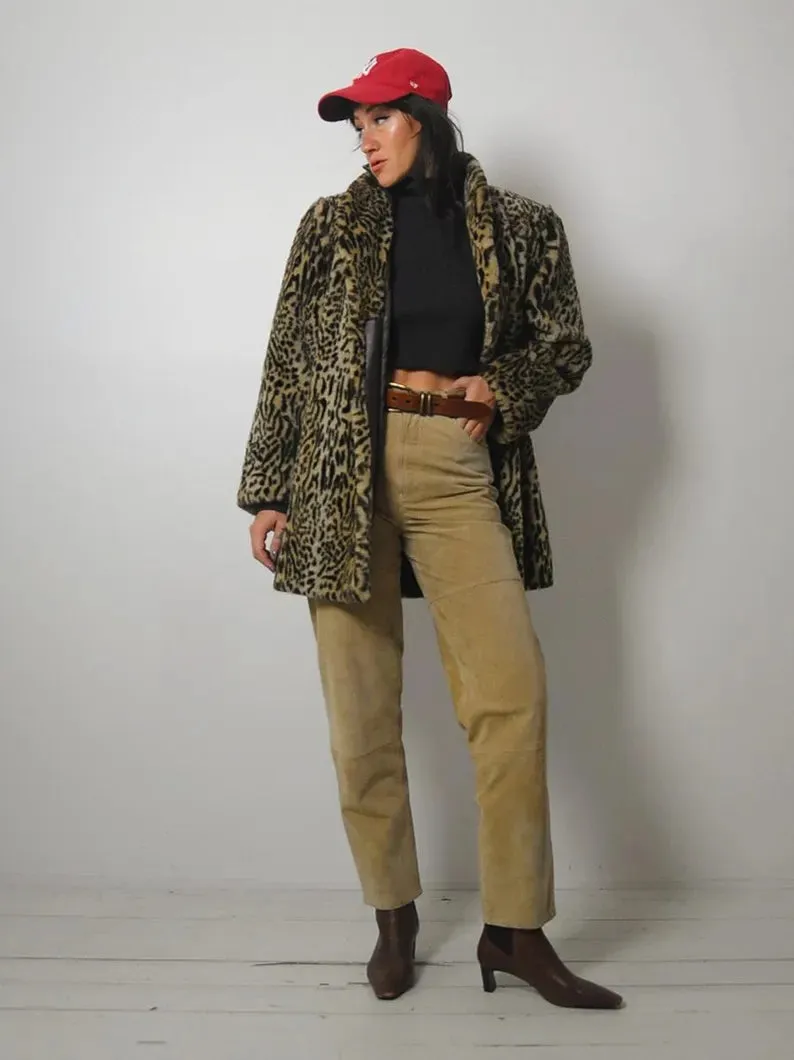 1970's Leopard Faux Fur Coat