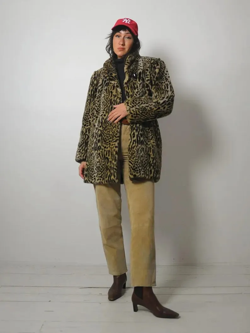 1970's Leopard Faux Fur Coat