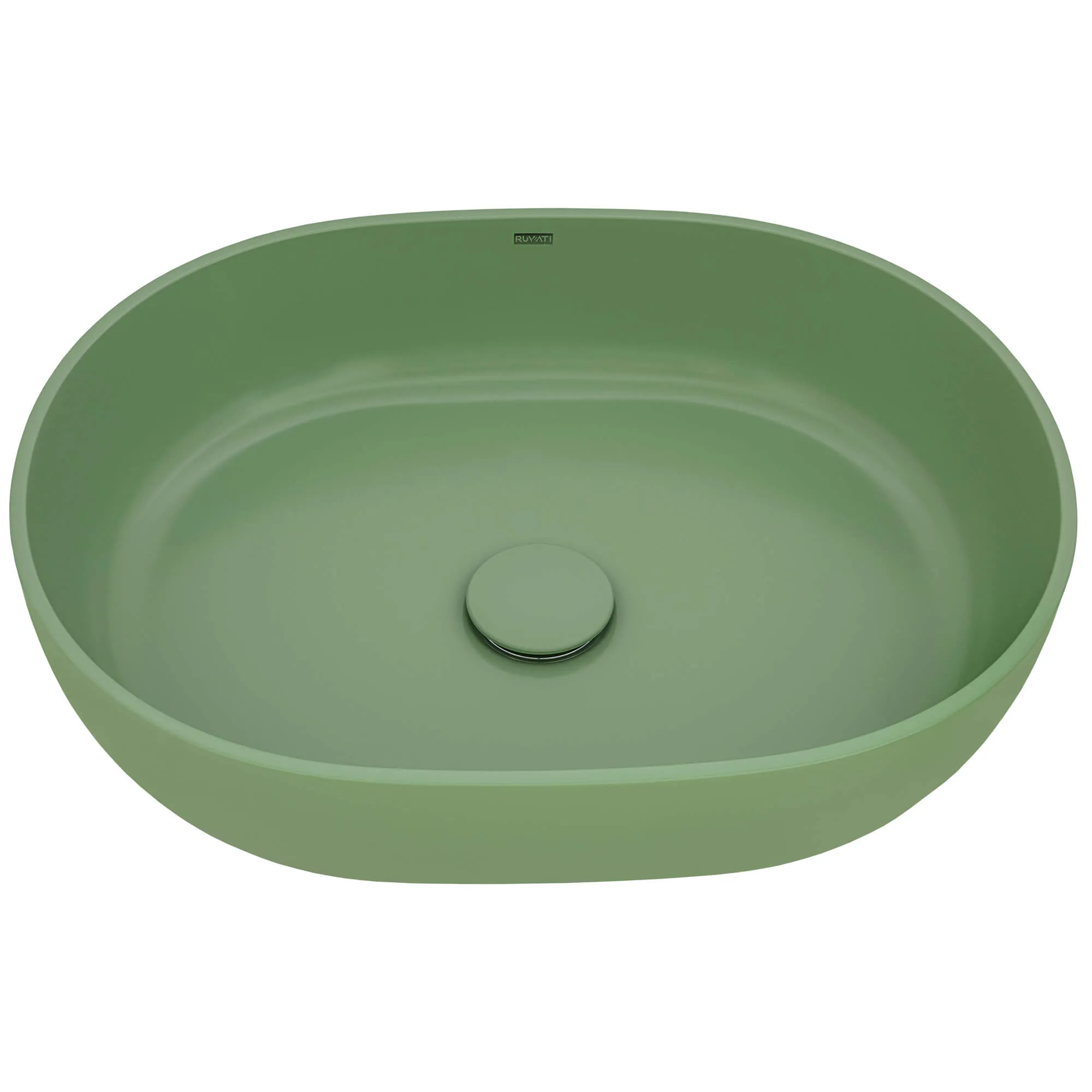 19" Solid Surface Bathroom Vessel Sink Avocado Lime Green