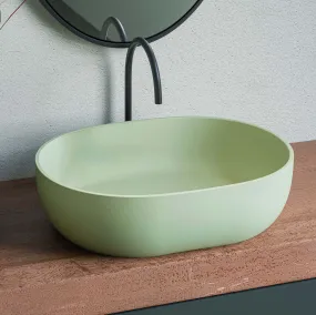 19" Solid Surface Bathroom Vessel Sink Avocado Lime Green