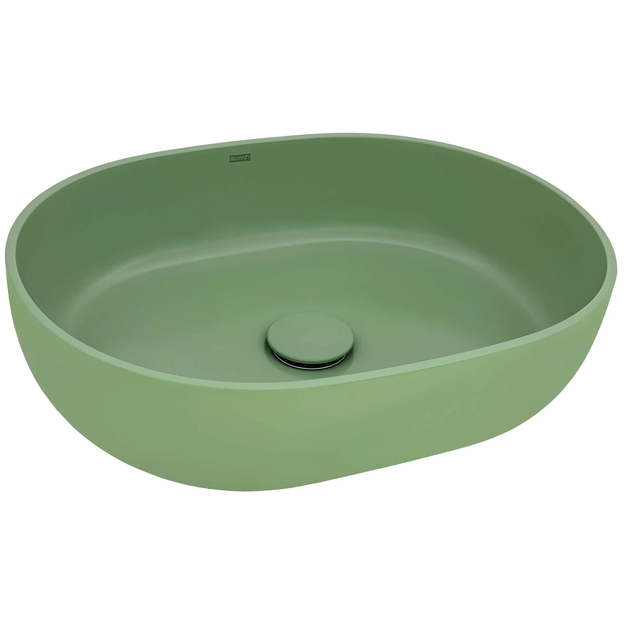 19" Solid Surface Bathroom Vessel Sink Avocado Lime Green