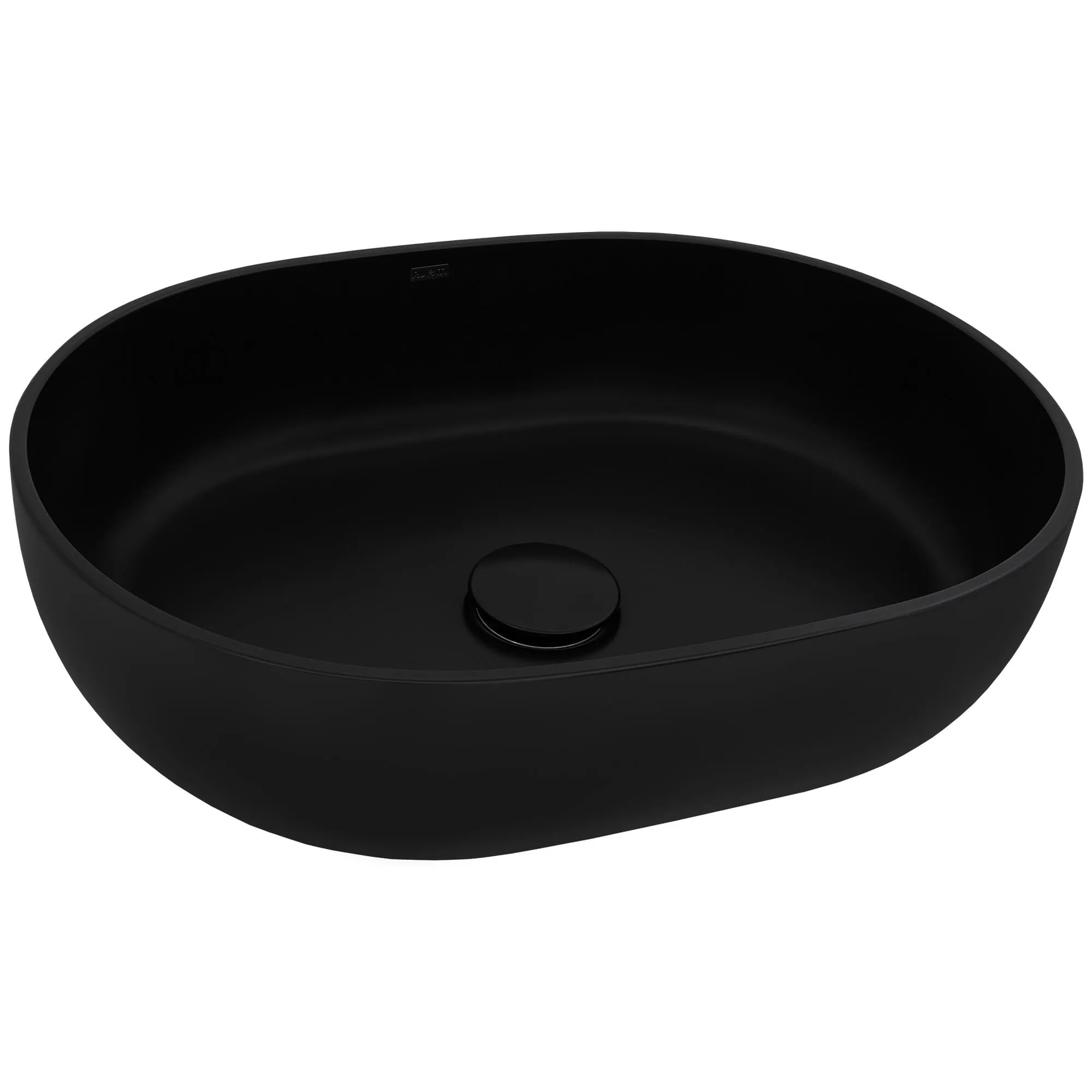 19" Solid Surface Modern Bathroom Vessel Sink Matte Black