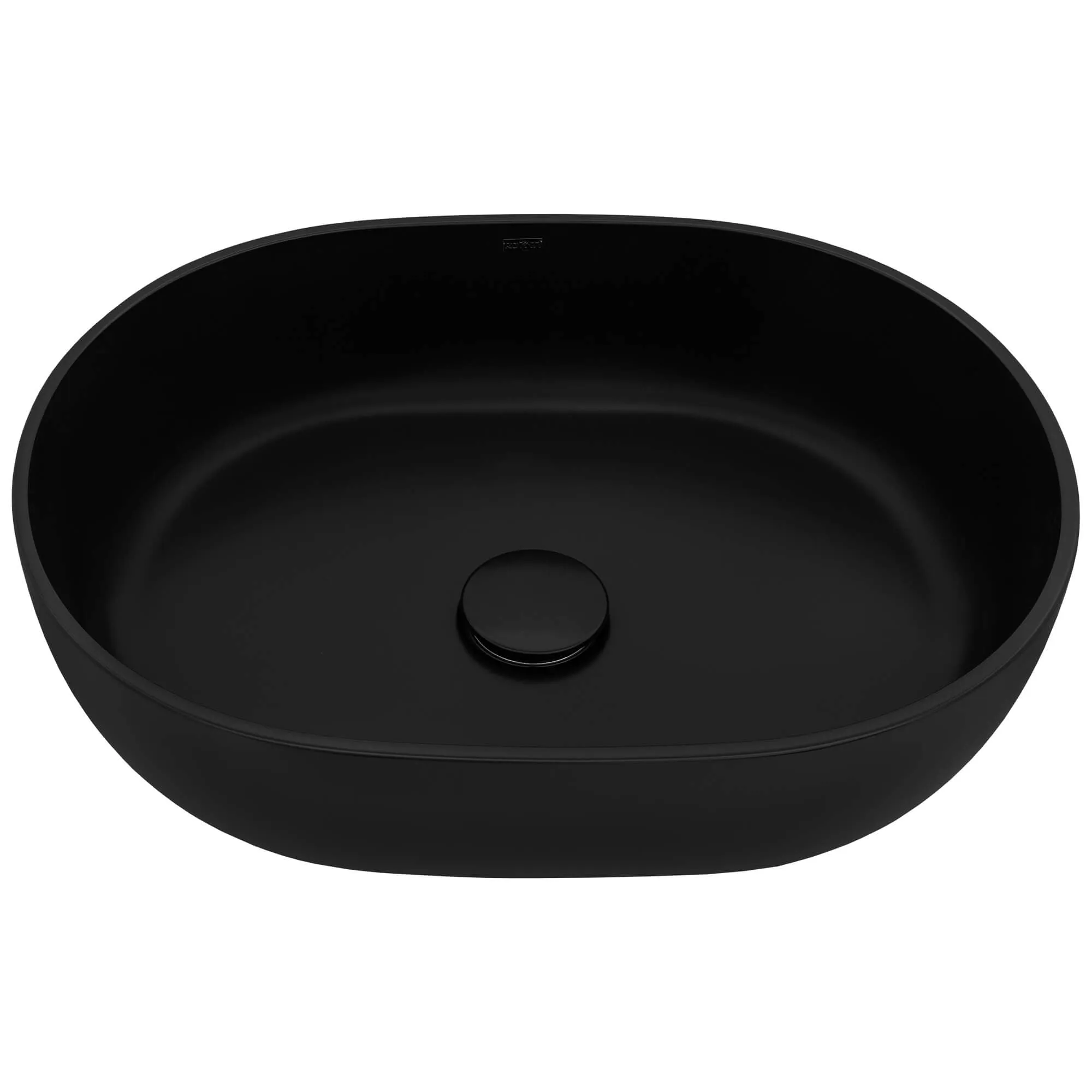 19" Solid Surface Modern Bathroom Vessel Sink Matte Black