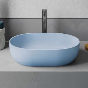 19" Solid Surface Modern Bathroom Vessel Sink Pacific Blue