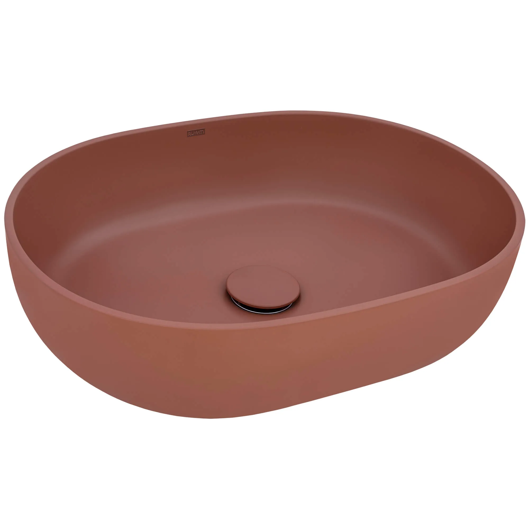 19" Solid Surface Modern Bathroom Vessel Sink Sedona Clay