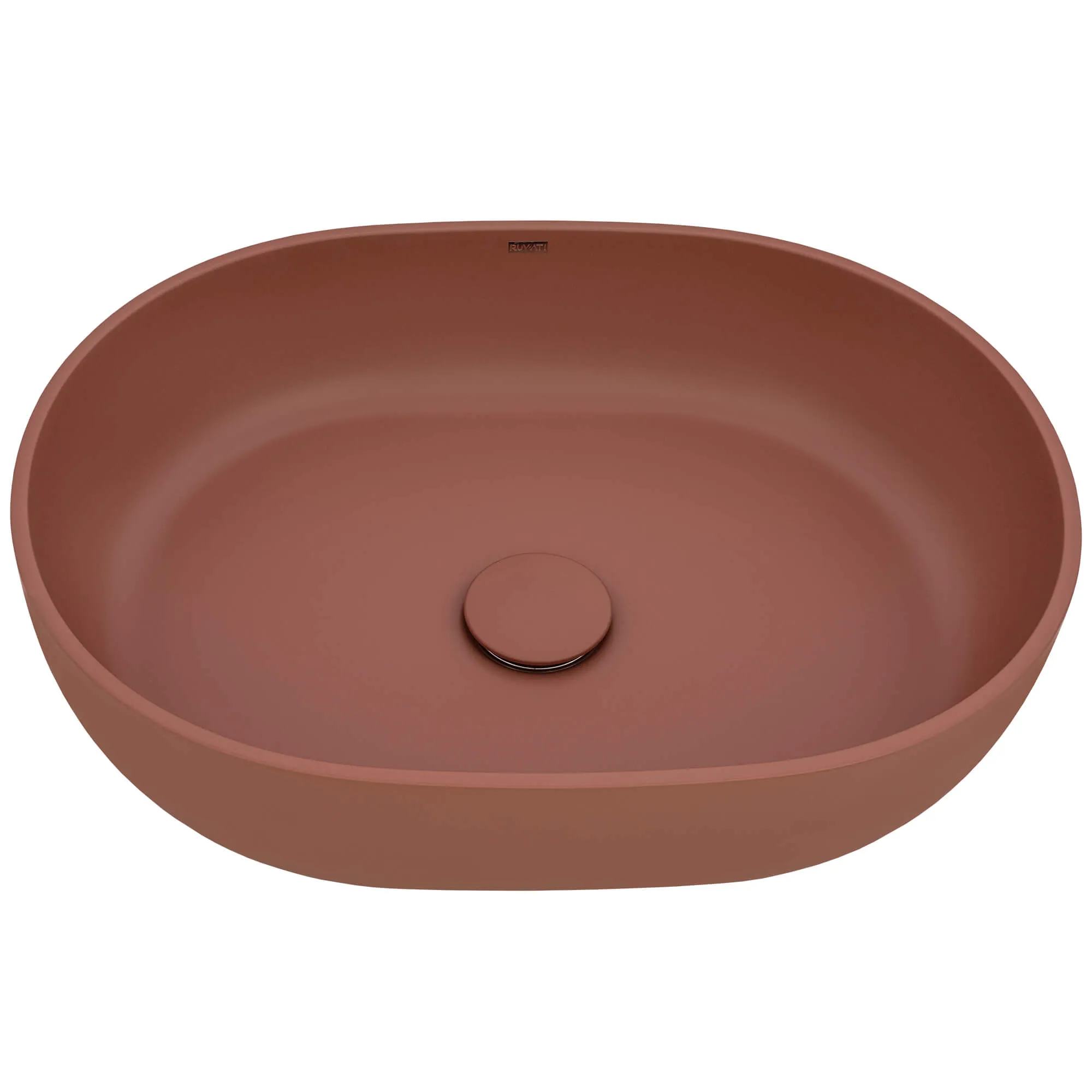 19" Solid Surface Modern Bathroom Vessel Sink Sedona Clay