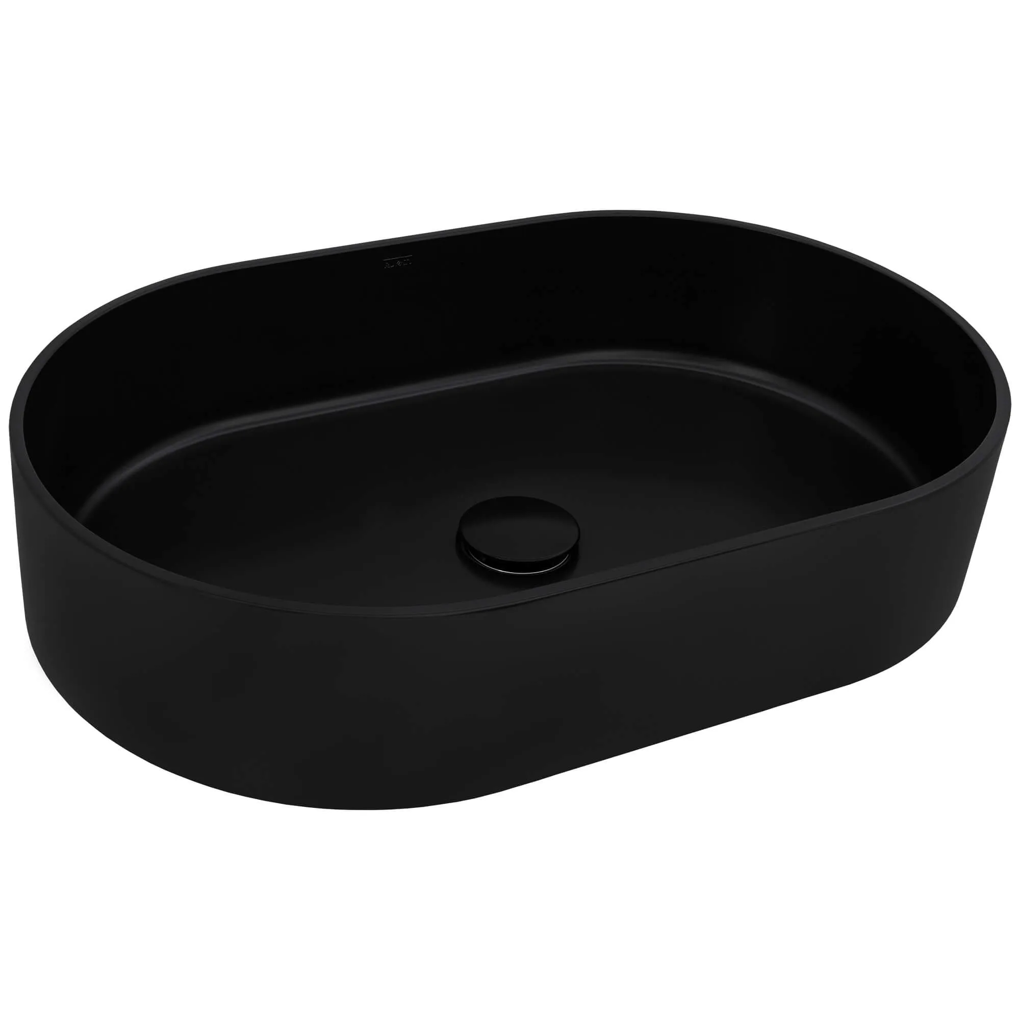 23" Solid Surface Modern Bathroom Vessel Sink Matte Black