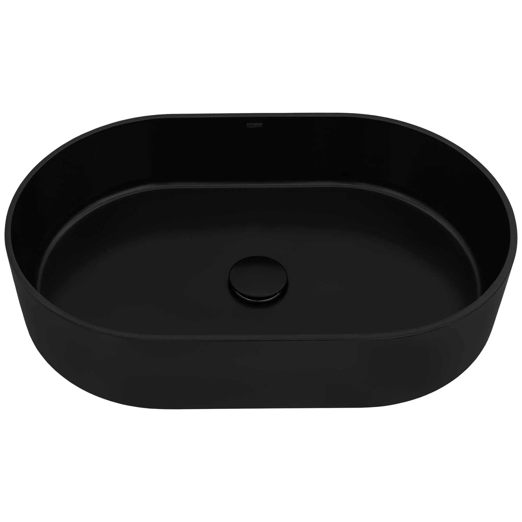 23" Solid Surface Modern Bathroom Vessel Sink Matte Black