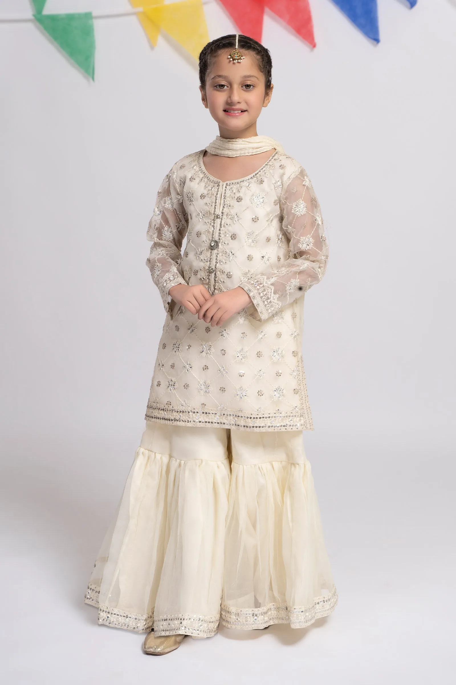 3 Piece Embroidered Organza Suit | MKS-EF24-11