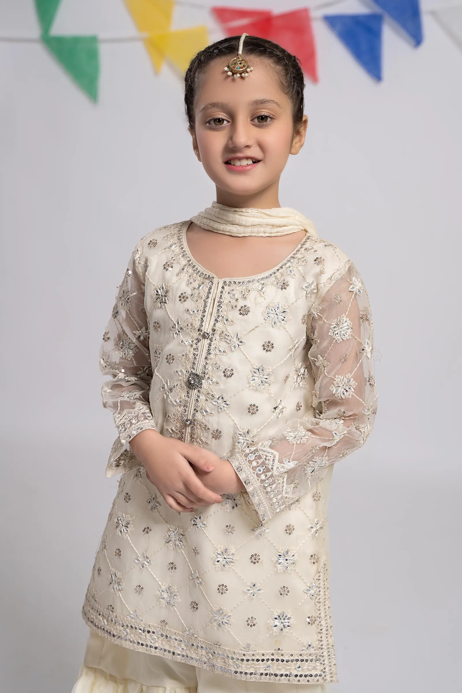 3 Piece Embroidered Organza Suit | MKS-EF24-11