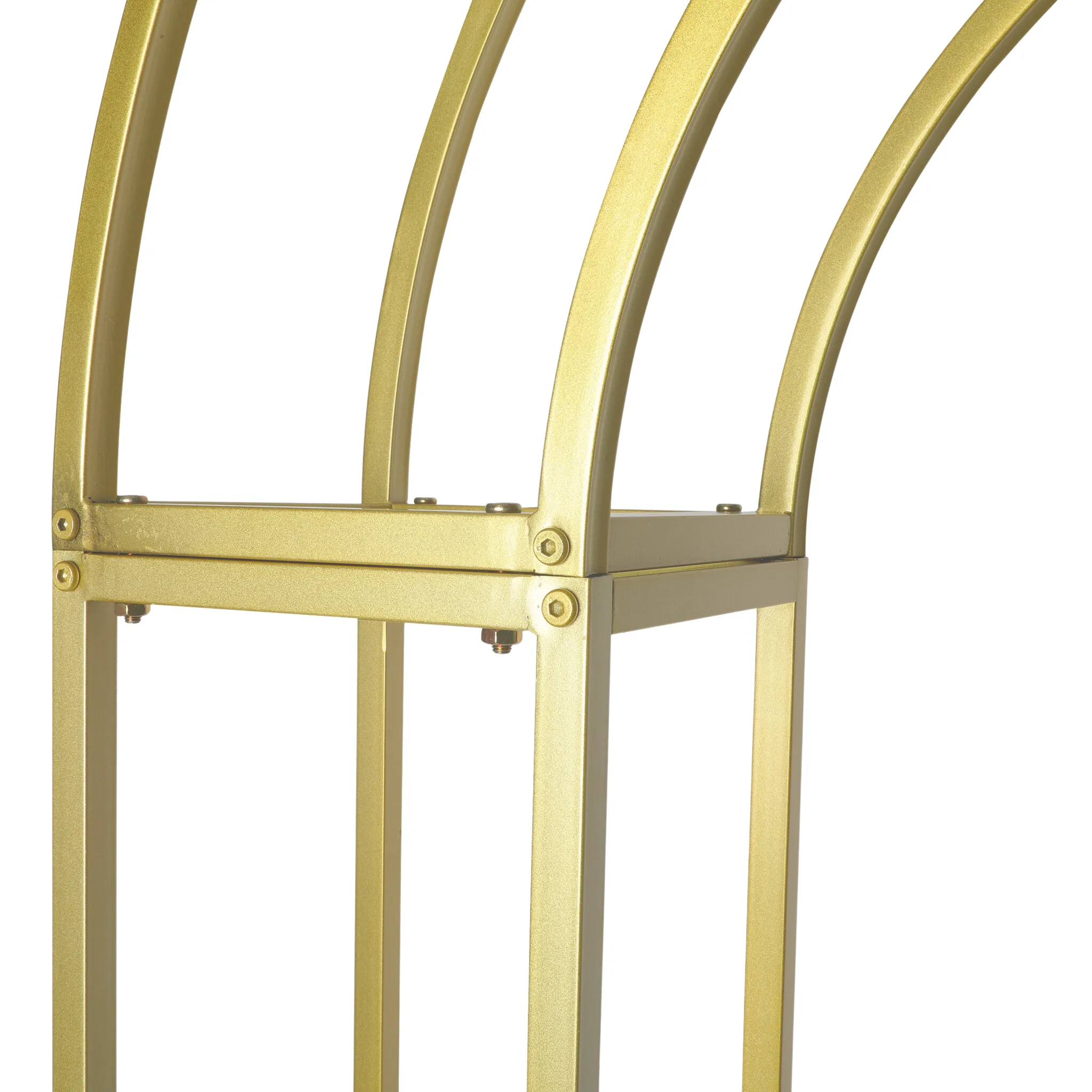 3D Metal Arch Frame Backdrop Party Stand - Gold