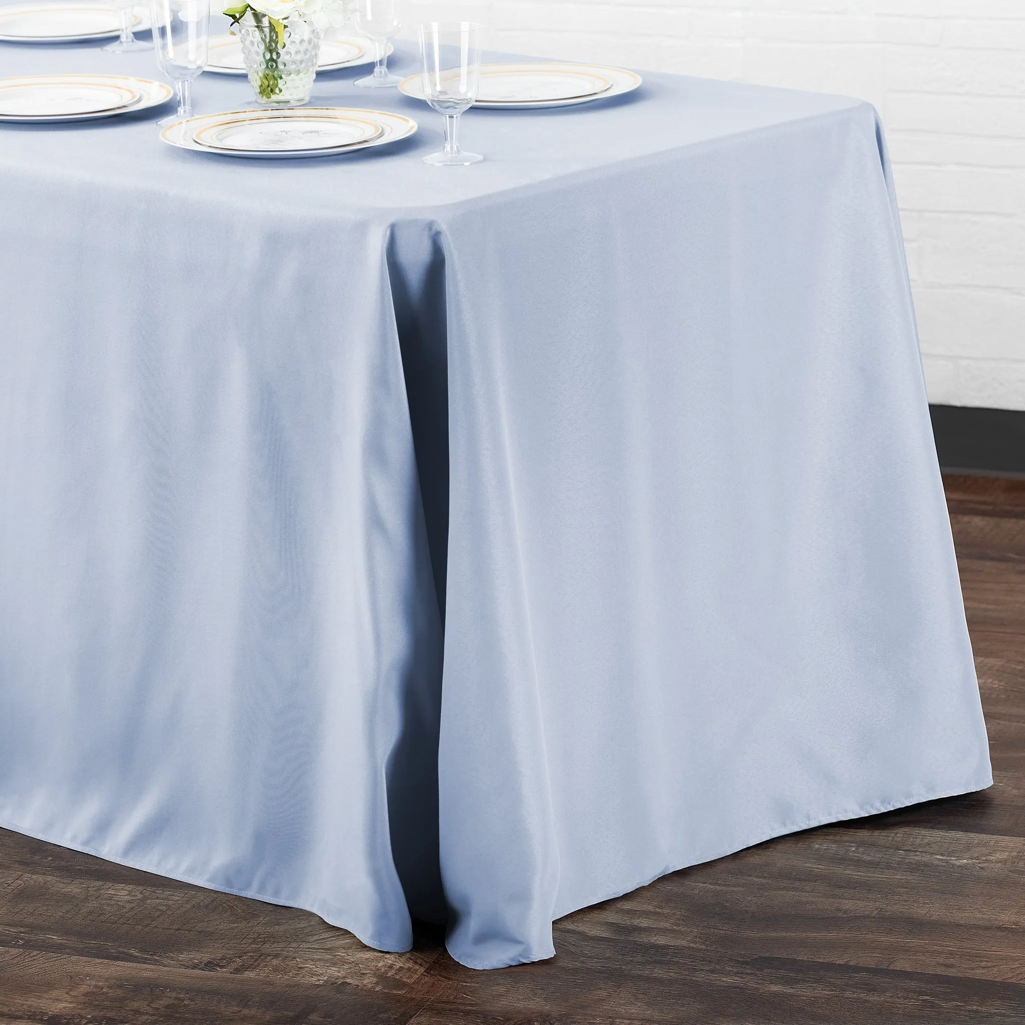 90"x156" Rectangular Oblong Polyester Tablecloth - Dusty Blue