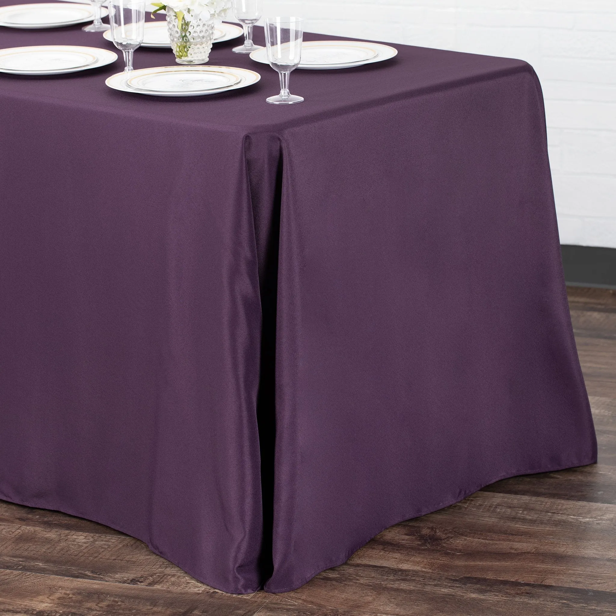 90"x156" Rectangular Oblong Polyester Tablecloth - Eggplant/Plum