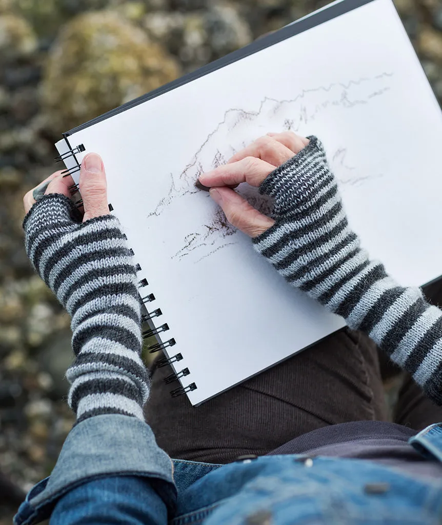 Accelerating Stripes Fingerless Gloves Using Regia 4-Ply 100g