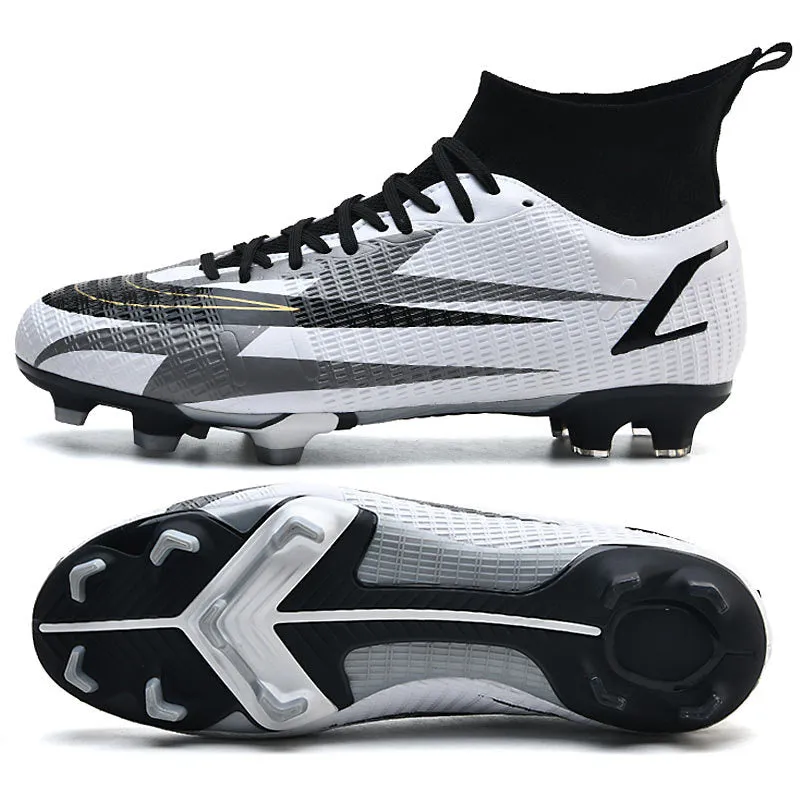 Adult and Kids' Non-Slip High-Top Soccer Cleats for Training