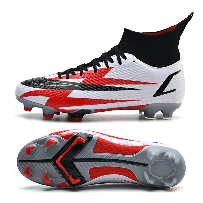 Adult and Kids' Non-Slip High-Top Soccer Cleats for Training