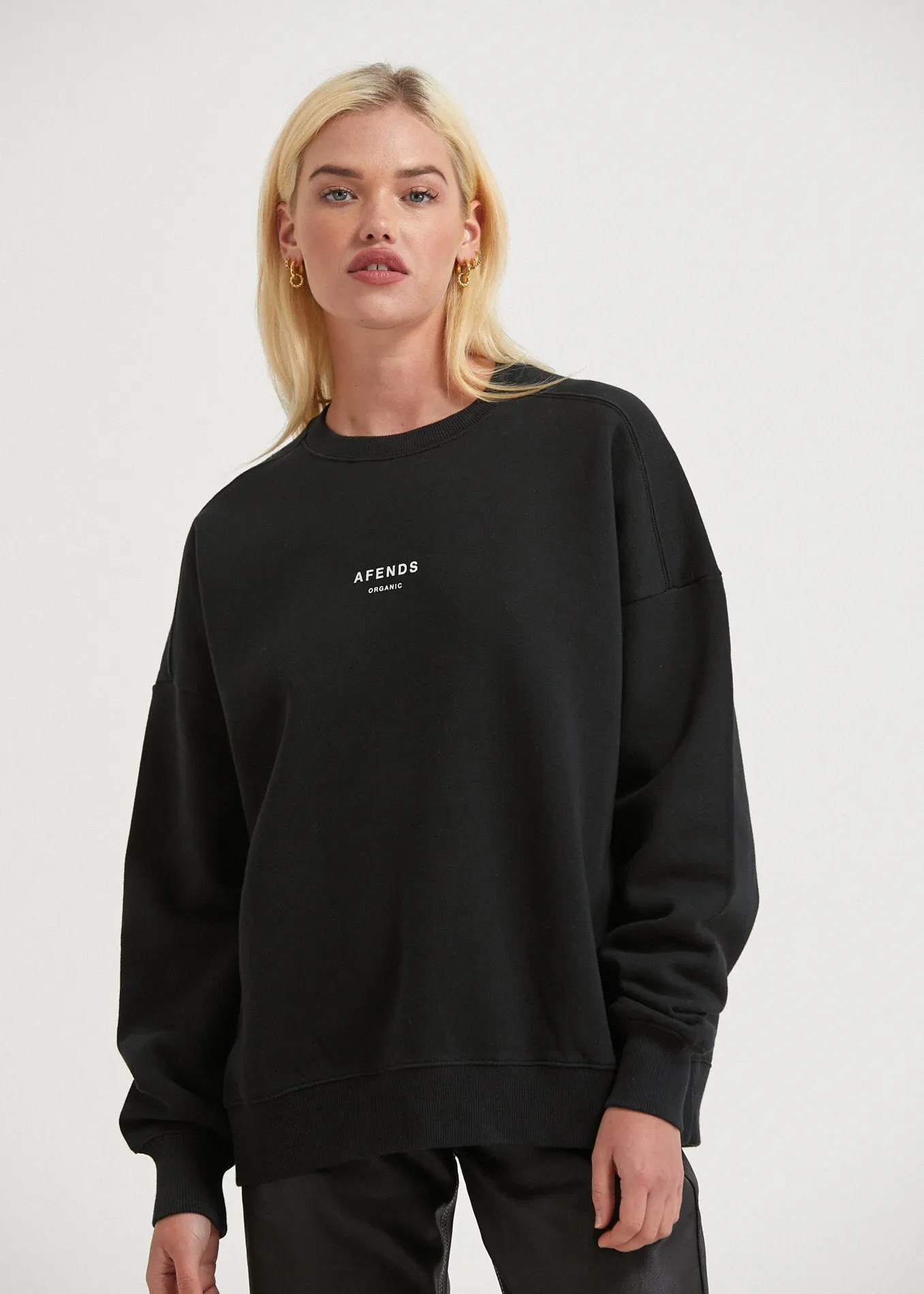 AFENDS Unisex Solitude - Unisex Crew Neck Jumper - Black