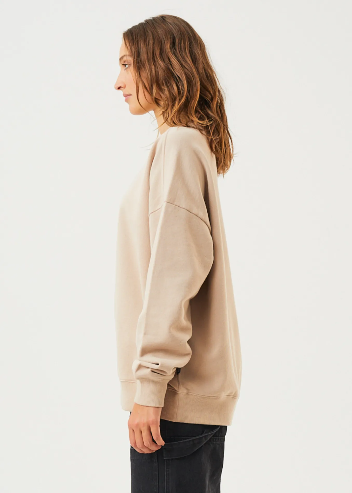 Afends Unisex Solitude - Unisex Organic Crew Neck Jumper - Bone