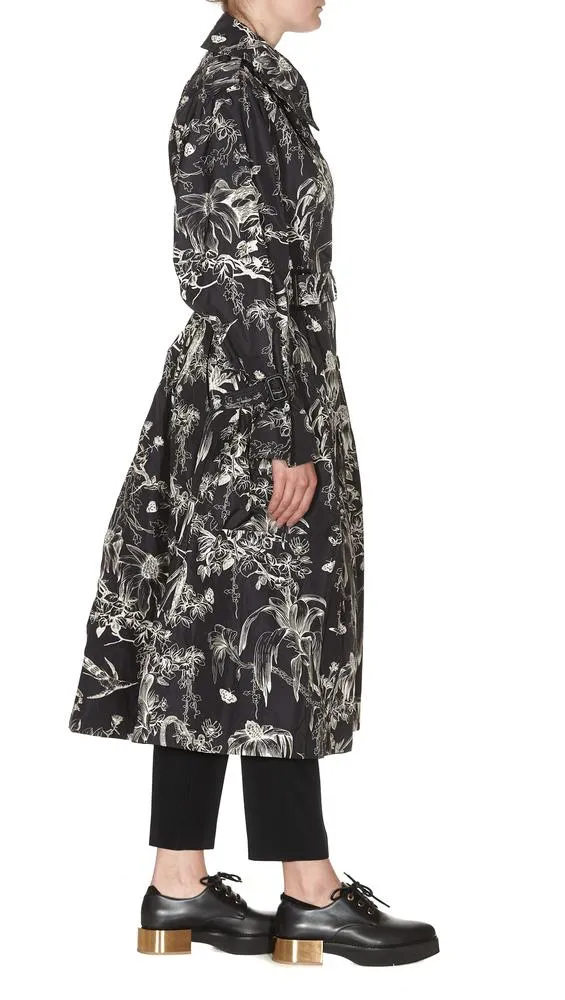 Alexander McQueen Floral Printed Trench Coat