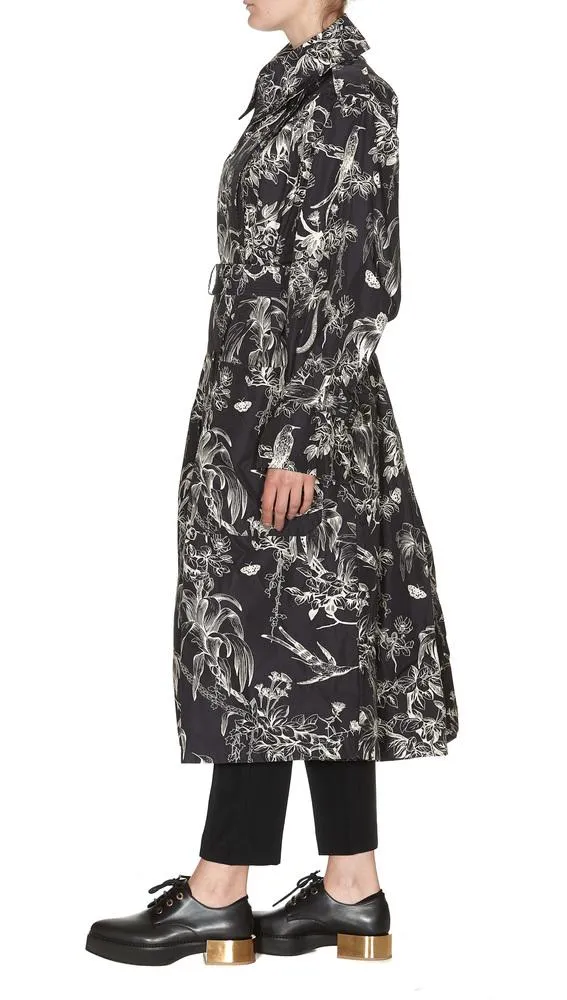 Alexander McQueen Floral Printed Trench Coat