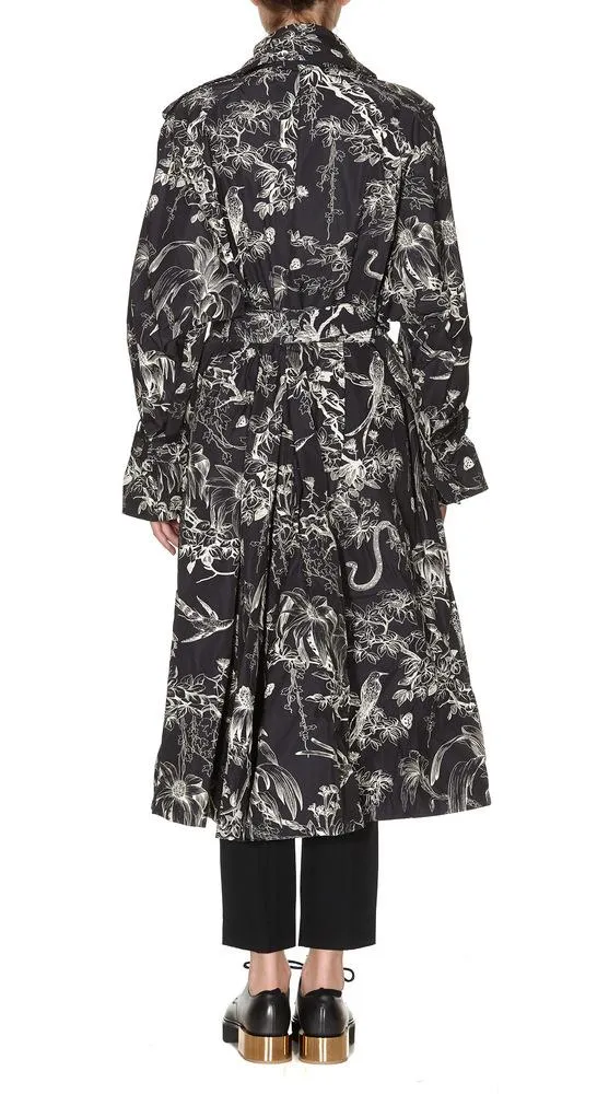 Alexander McQueen Floral Printed Trench Coat