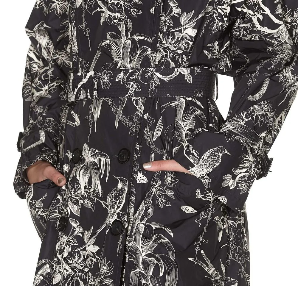 Alexander McQueen Floral Printed Trench Coat