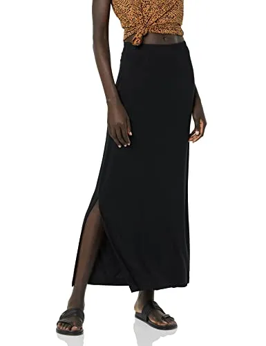 Amazon Essentials Women's Lightweight Knit Maxi Skirt, Black, X-Small