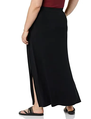 Amazon Essentials Women's Lightweight Knit Maxi Skirt, Black, X-Small