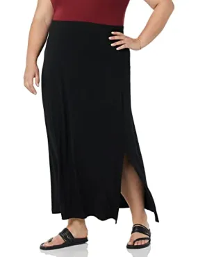 Amazon Essentials Women's Lightweight Knit Maxi Skirt, Black, X-Small