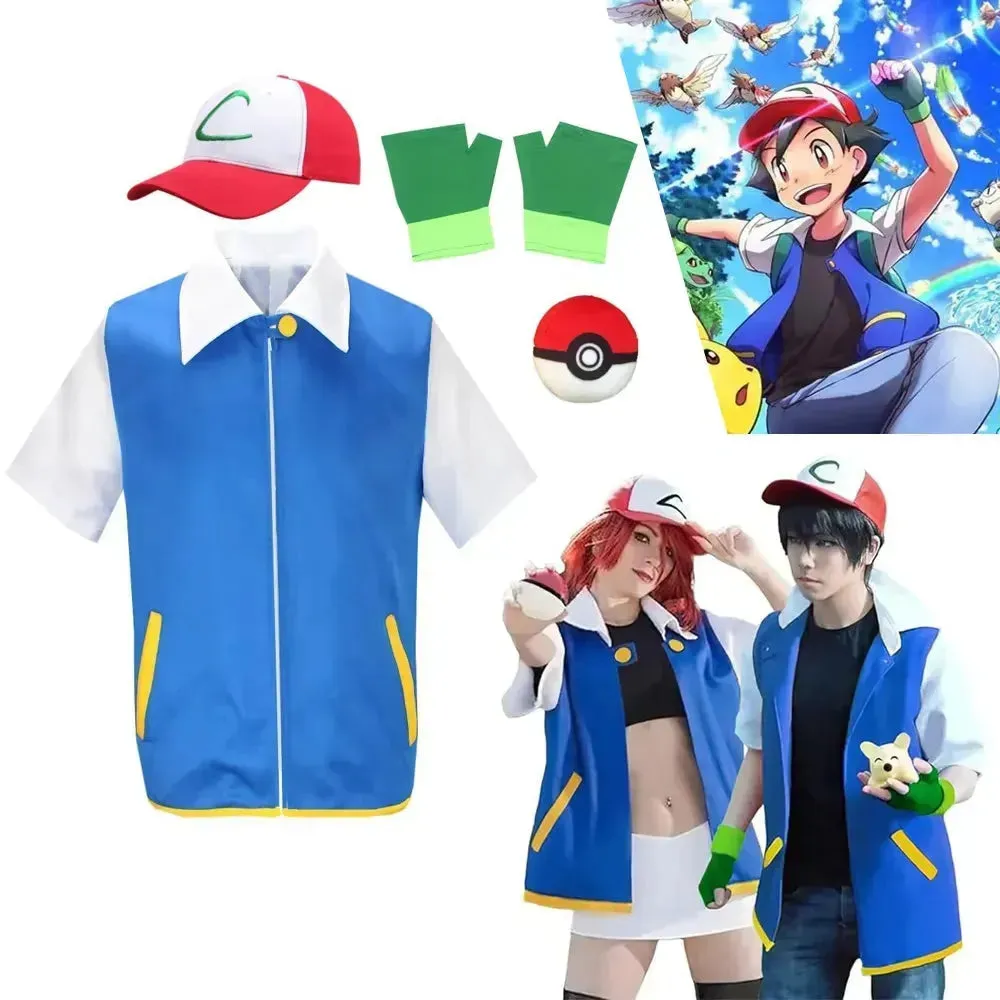 Anime Pokemon Ash Ketchum Cosplay Costume