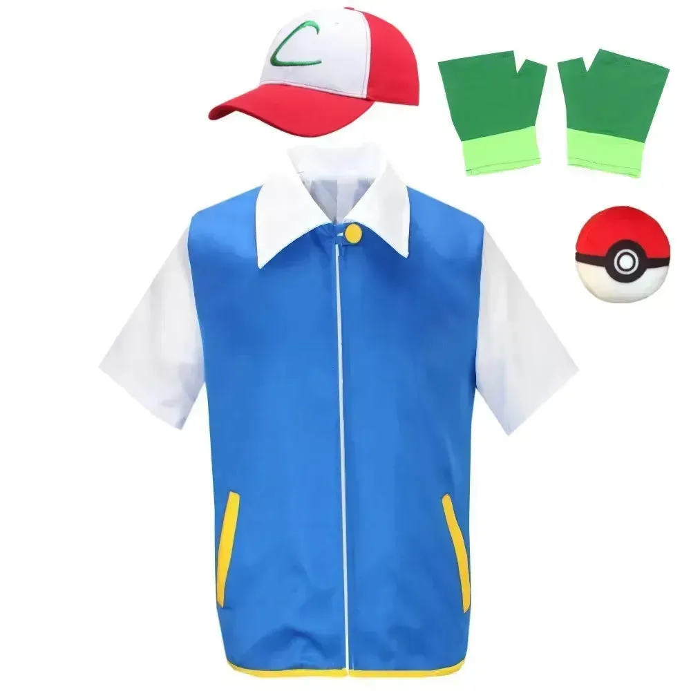 Anime Pokemon Ash Ketchum Cosplay Costume