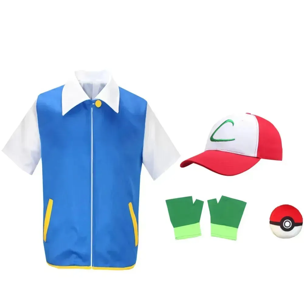 Anime Pokemon Ash Ketchum Cosplay Costume