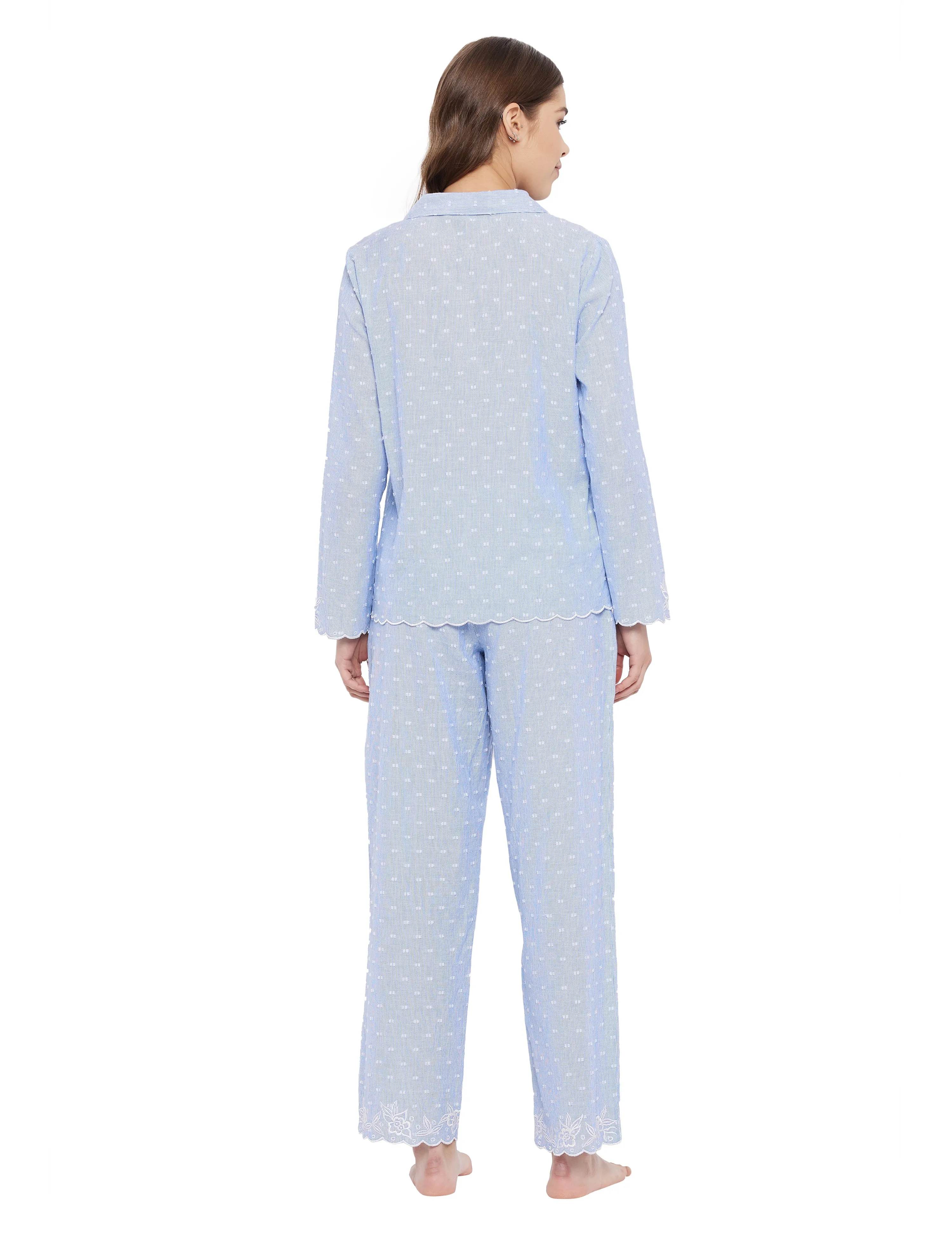 Annie Cotton Embroidery Pyjamas Set