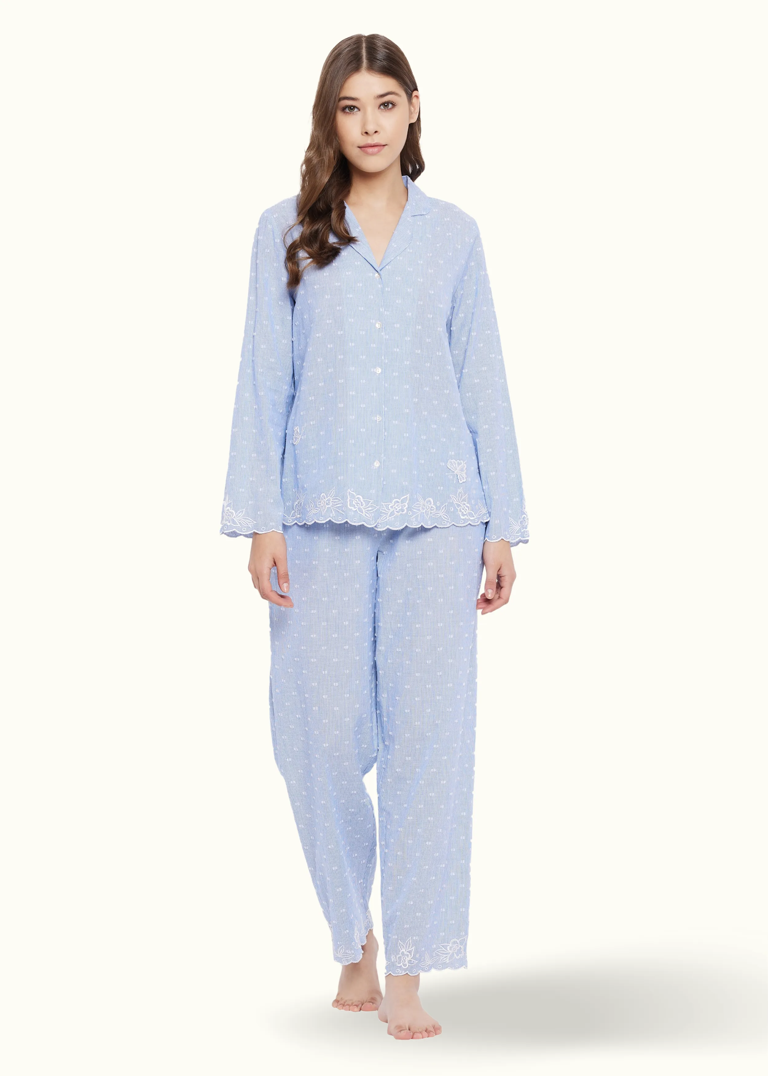 Annie Cotton Embroidery Pyjamas Set