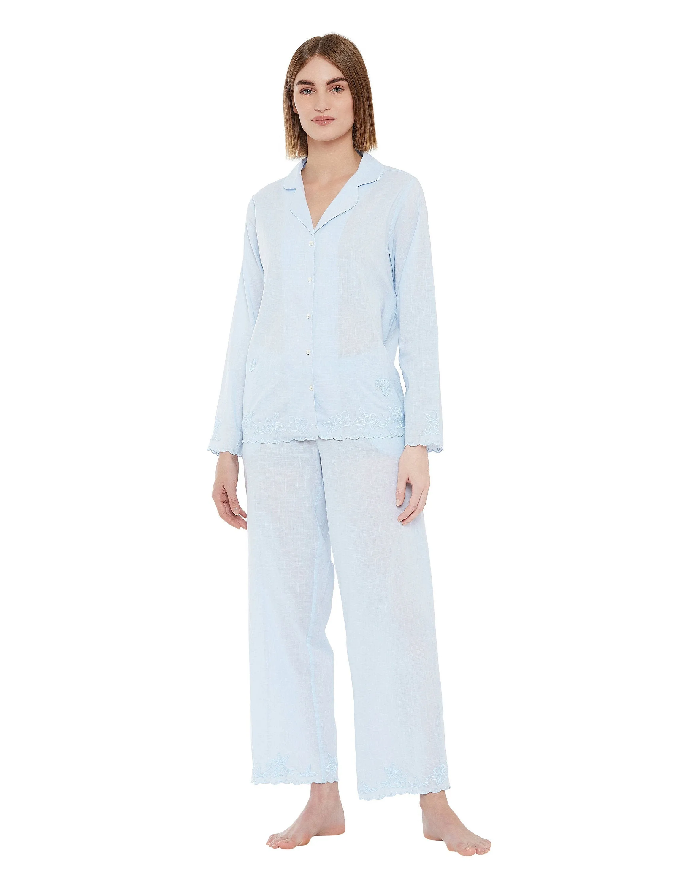 Annie Cotton Embroidery Pyjamas Set