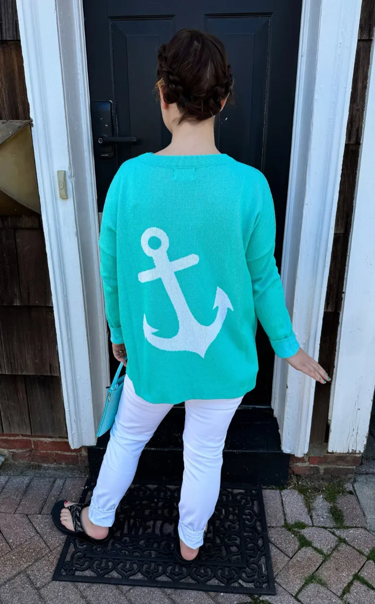 Aqua Beach Life Pullover Sweater