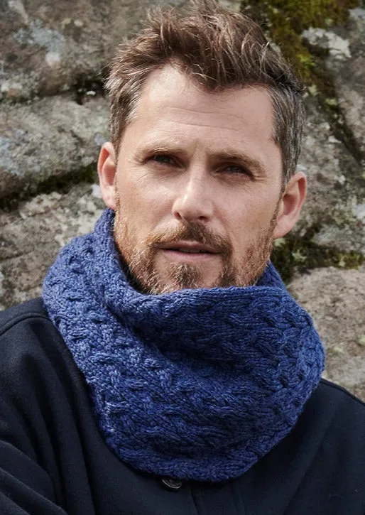 Aran Infinity Cable Scarf | Blue