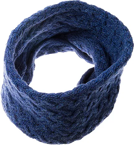 Aran Infinity Cable Scarf | Blue