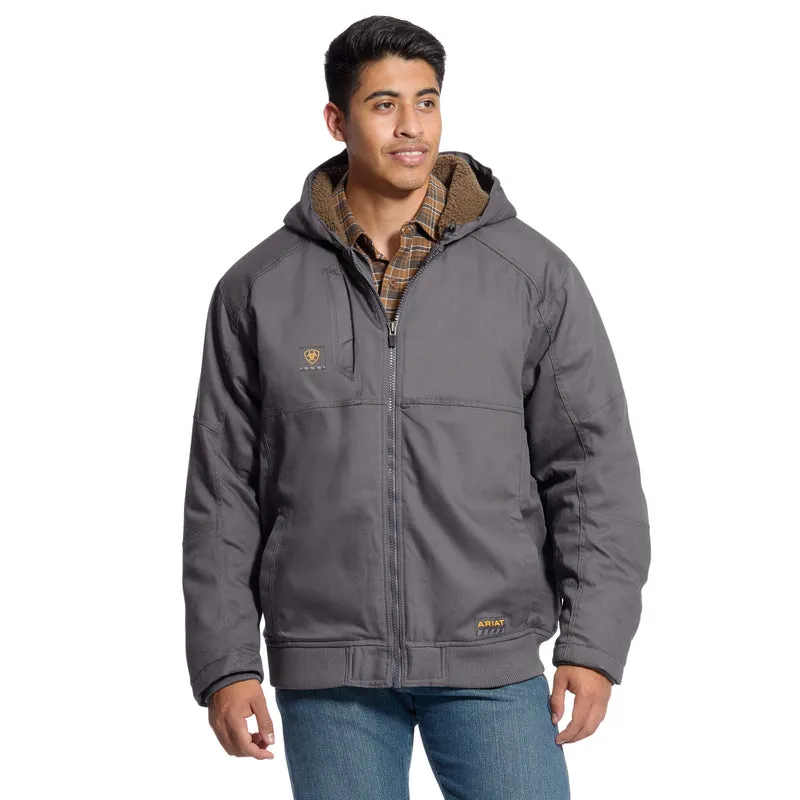 'Ariat' Rebar DuraCanvas Sherpa Lined Jacket - Grey