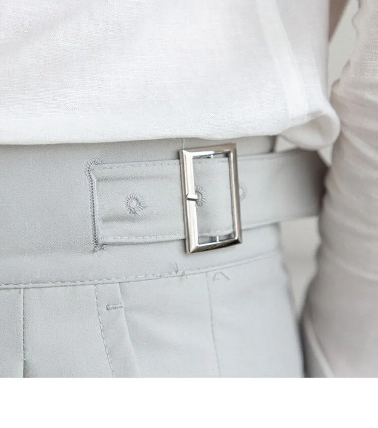 Ash Grey Classic Buckle Gurkha Pants by Italian Vega®