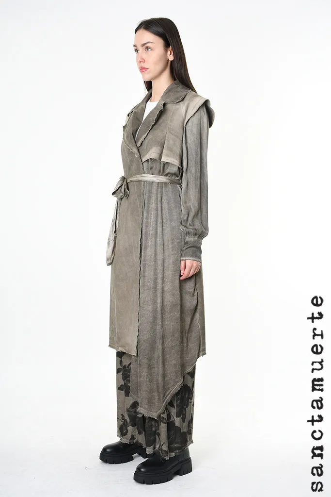 Asymmetrical Trench Coat in Green Tuscany