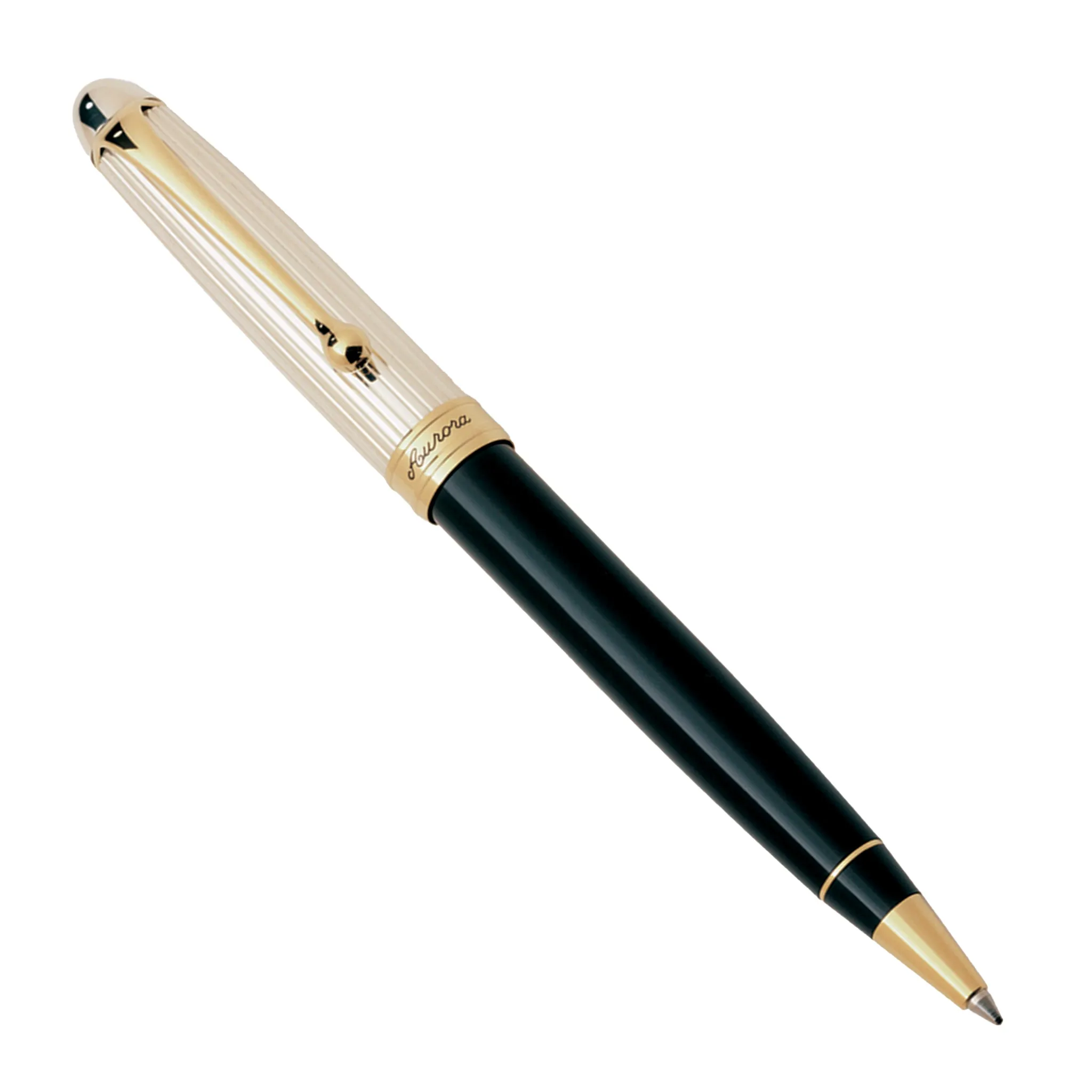 Aurora 88 Sterling Silver Cap/Black Barrel - Ballpoint