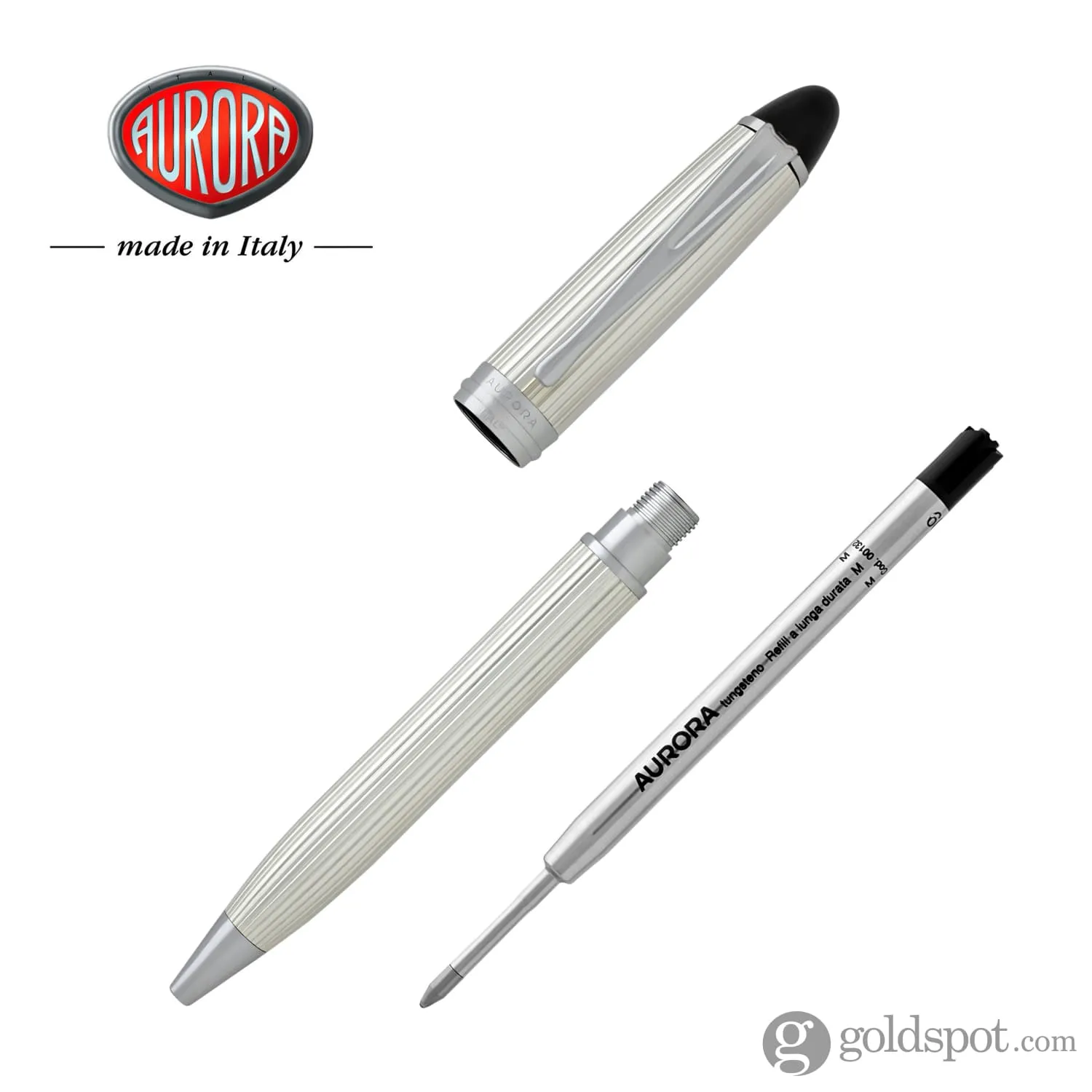 Aurora Ipsilon Ballpoint Pen in Sterling Silver