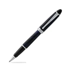 Aurora Ipsilon Lacquer Rollerball Pen in Blue with Silver Trim