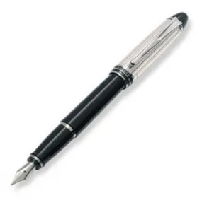 Aurora Ipsilon Sterling Silver Black Fountain Pen