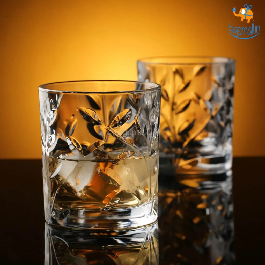 Autumn Leaves Whiskey Glasses - Set of 6