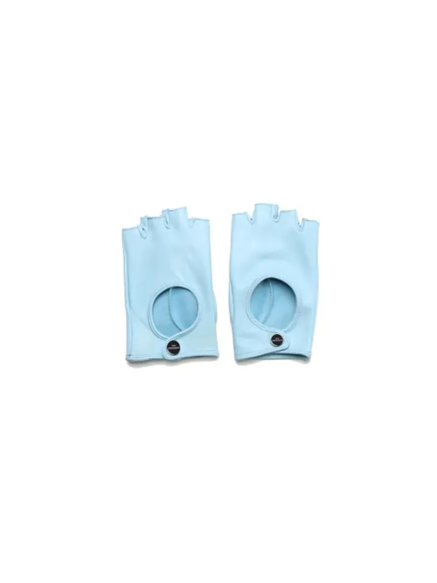 Baby Blue Isla Fingerless Leather Gloves