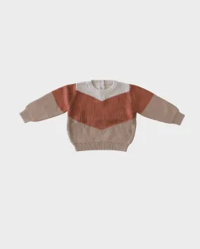 Babysprouts - Tri-Color Knit Sweater in Spice